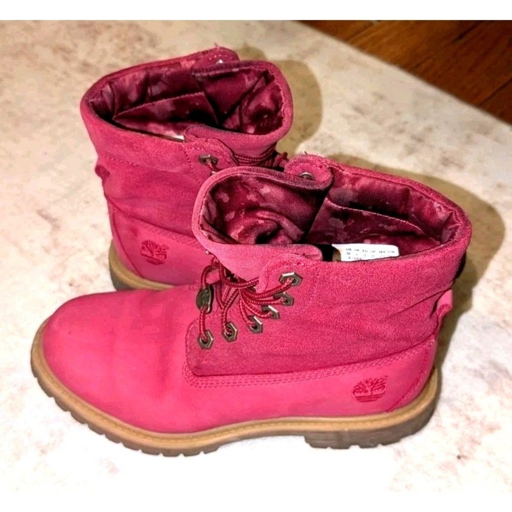 Timberland Womens Boots Fuchsia Pink Nubuck A14AK 6W Waterproof Gorpcore - Picture 2 of 10